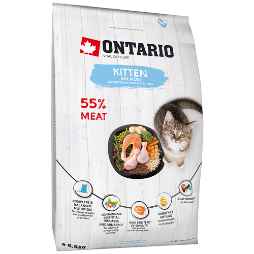 Корм Ontario для котят, с лососем, 400гр