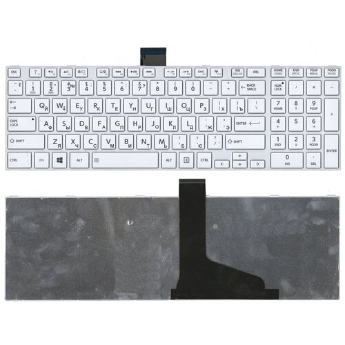 Клавиатура для ноутбука Toshiba Satellite L850 L875 L870 L855 белая c белой рамкой 769₽