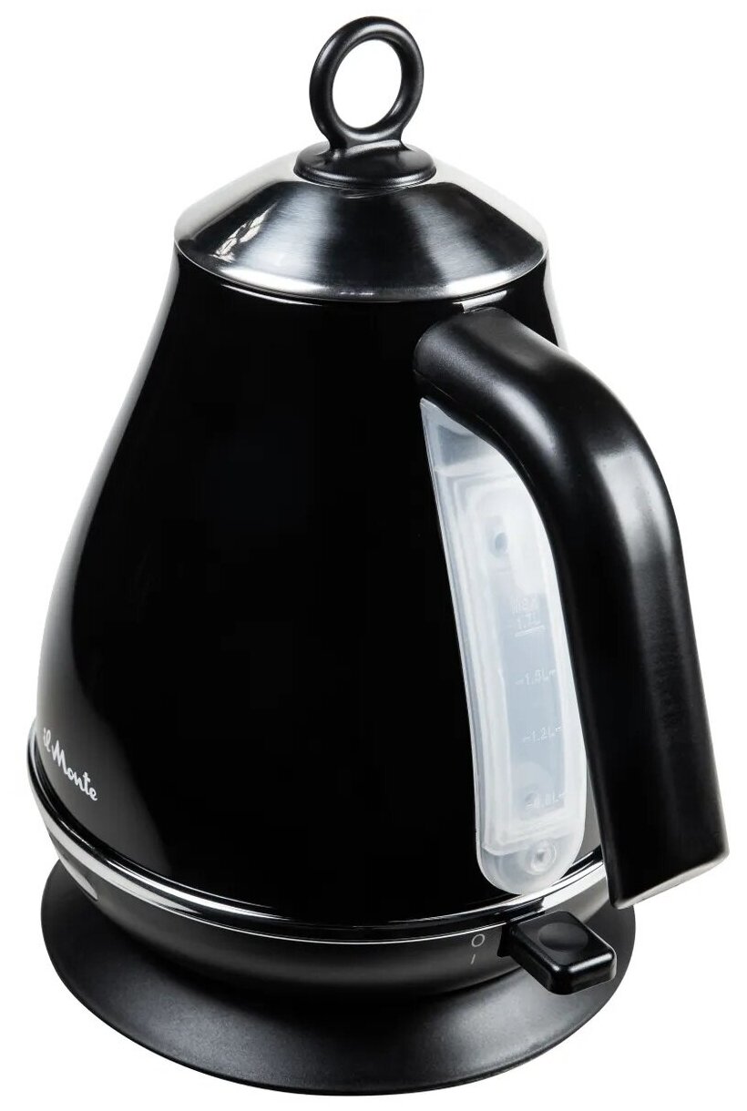 Чайник электрический цвет Черный в деревенском стиле Рустик из нержавеющей стали, объем 1,7 л., Мощность 2000 Вт., il Monte EK-1702 BLACK RUSTICO - фотография № 2
