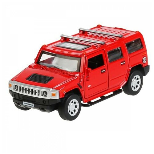 Машинка металлическая Технопарк HUMMER H2, 12 см красная, инерционная