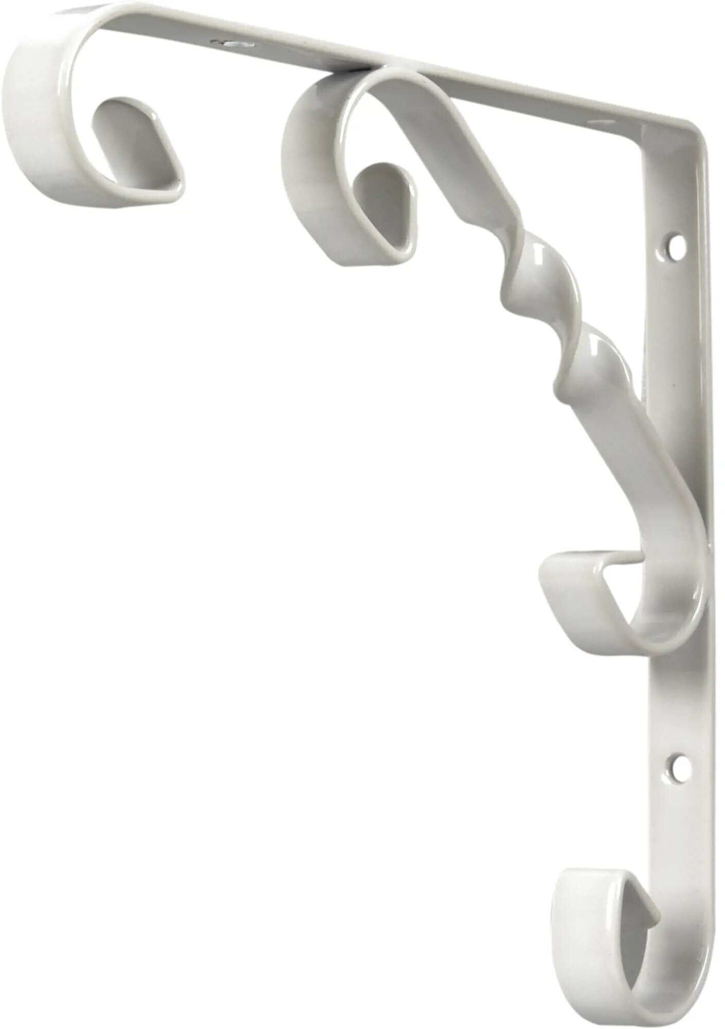 фото Кронштейн для полки LARVIJ Орнамент 15x15 см нагрузка до 18 кг металл цвет белый