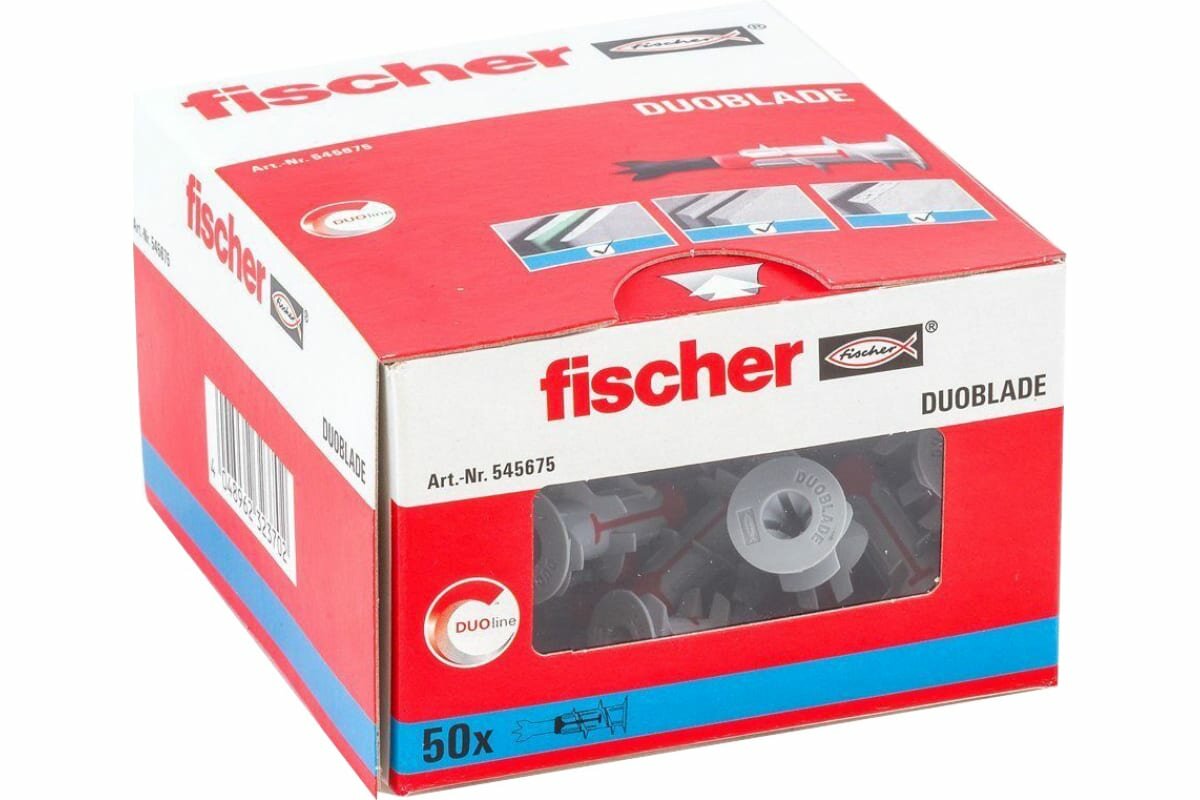 Fischer DUOPOWER 6X30 S DUOBLADE самосверлящий дюбель для гипсокартона 50 дюбелей - фотография № 7