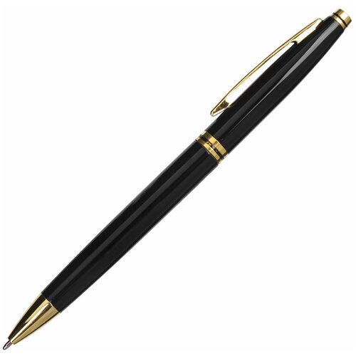 Ручка подарочная шариковая BRAUBERG «De Luxe Black», корпус черный, узел 1 мм, линия письма 0,7 мм, синяя, 141411