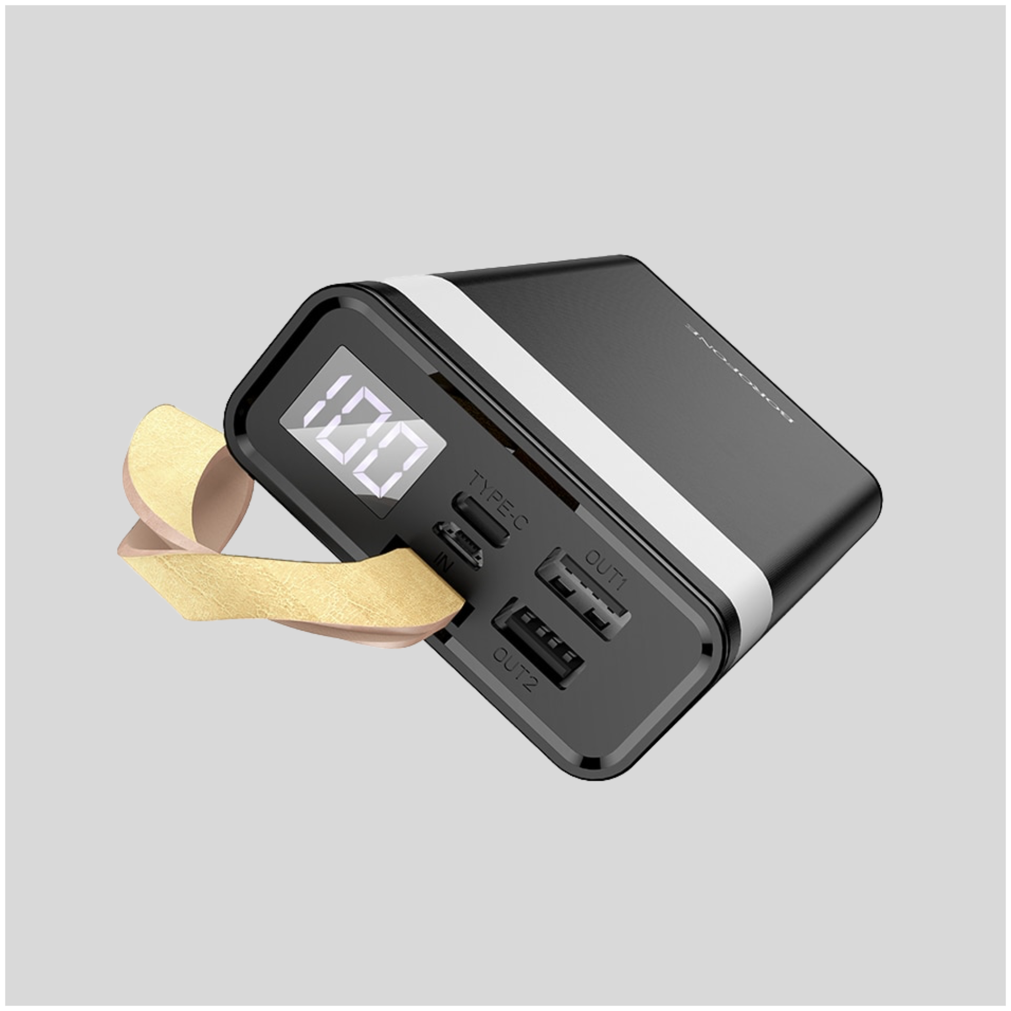 Аккумулятор Borofone BJ18 Coolmy digital display внешний Power bank 2A 20000mAh с фонариком белый