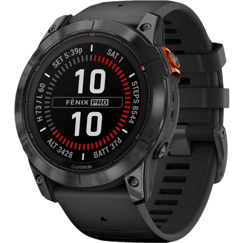 Смарт-часы GARMIN Fenix 7X PRO Solar Edition серый с черным ремешком (010-02778-01)
