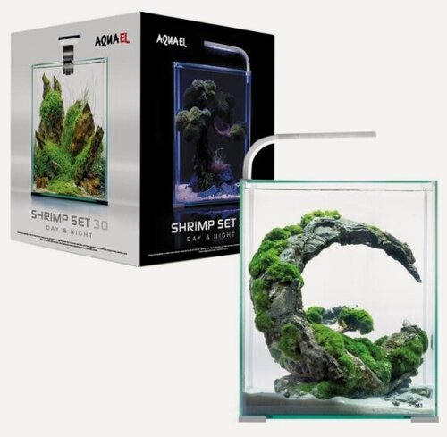 Изображение товара Аквариум с оборудованием Aquael SHRIMP SET DAY & NIGHT 30 (29х29х35см) 30л, белый