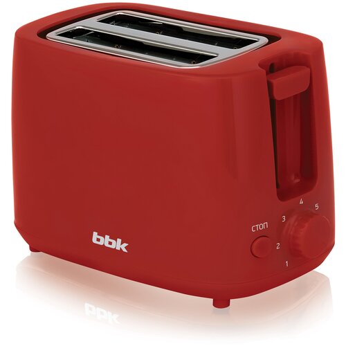 Тостер с двумя отделениями для тостов BBK TR82 красный, мощность 700 Вт