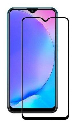 Защитное стекло 3D Tempered Glass для Vivo Y3s полный клей ( черная рамка )