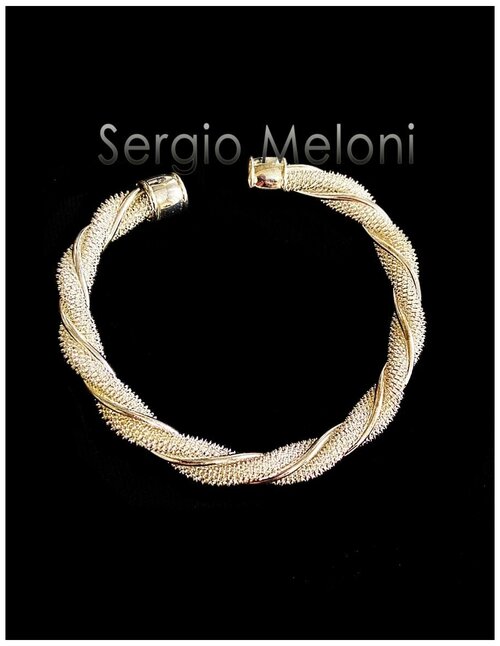 Жесткий браслет Sergio Meloni, металл, 1 шт., размер 10 см, размер one size, диаметр 7 см, серебряный