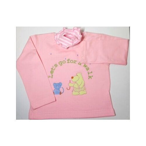 Толстовка ПАПА МАМА для девочек, трикотажная, утепленная, размер 28/92-98, розовый