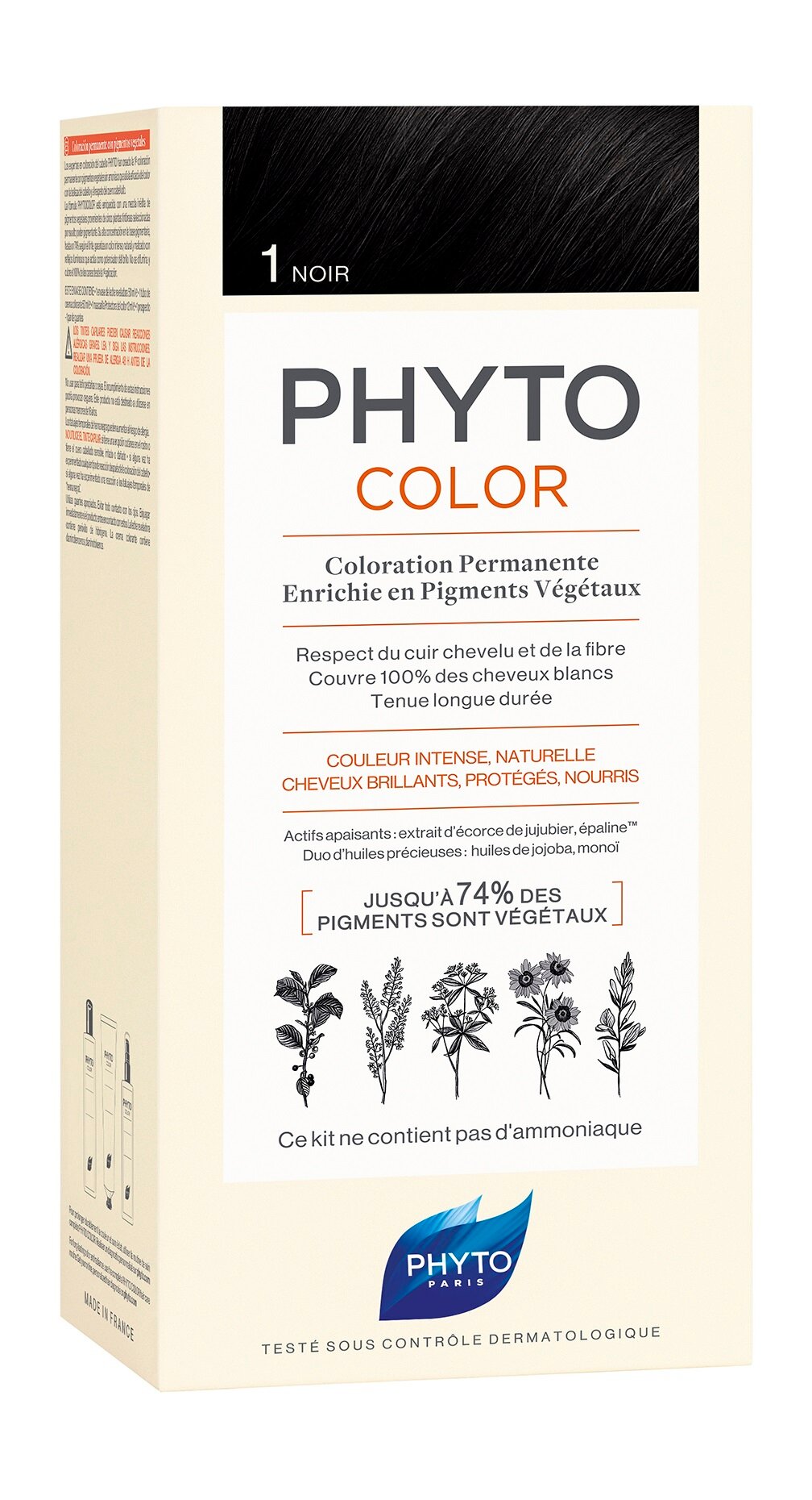 PHYTO Phytocolor Краска для волос, 50/50/12 мл, 1 Черный