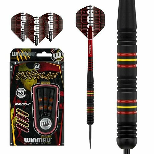 Дротики 23гр Winmau Outrage Brass steeltip для игры в Дартс