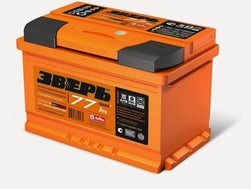 Изображение товара Аккумулятор автомобильный зверь ZVK77-3-R 77 А/ч 750А, ZVK77-3-R