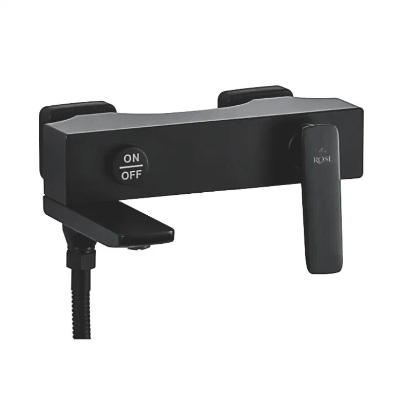 Смеситель для ванны однорычажный с кнопочным переключателем Rose R2702H, Черный