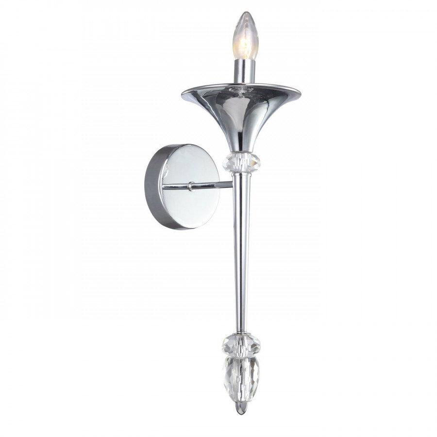 Бра Crystallux MIRACLE MIRACLE AP1 CHROME_CR, E14, 60 Вт, металл, хрусталь, хром