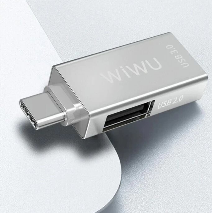 Хаб USB Wiwu T02 Type-C - 2xUSB-A Silver 6973218930473