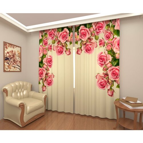 Фотошторы Арт Паула Арка из роз Габардин В: 300 см Ш: 2*145 = 290 см