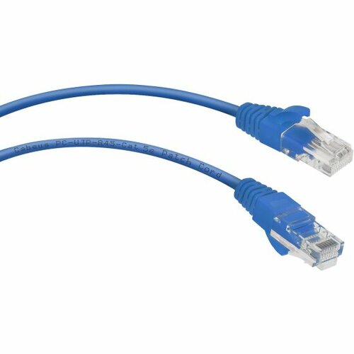 Патч-корд Cabeus U/UTP PC-UTP-RJ45-Cat.5e-5m-BL категория 5е, 2xRJ45/8p8c, неэкранированный, синий, PVC, 5м