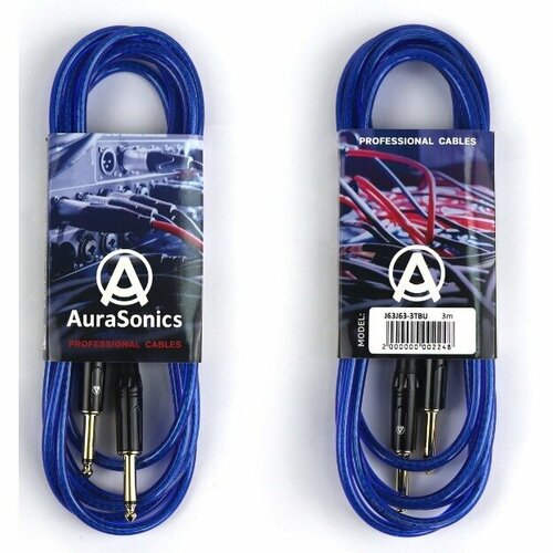 Кабель аудио 1xJack - 1xJack AuraSonics J63J63-3TBU 3.0m кабель гитарный cm 10 3м