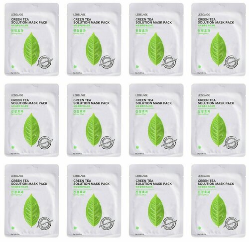 Lebelage Маска тканевая Green tea solution mask, 23 г, 12 шт
