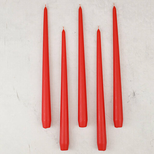 Candleslight Высокие свечи Андреа Velvet 30 см, 5 шт, красные всв-30-11-набор-5
