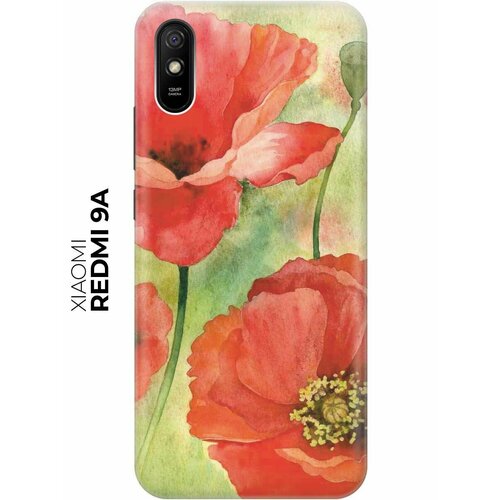 Чехол - накладка ArtColor для Xiaomi Redmi 9A с принтом Алые маки чехол накладка artcolor для xiaomi redmi 7 с принтом алые маки