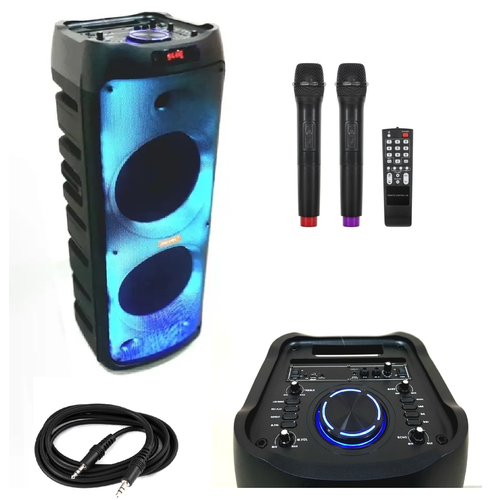 Портативная блютуз колонка DIGIVOLT DG-1105 1212000W акустическая комбоусилительная Караоке 2 микрофона AUX в подарок 2785100₽