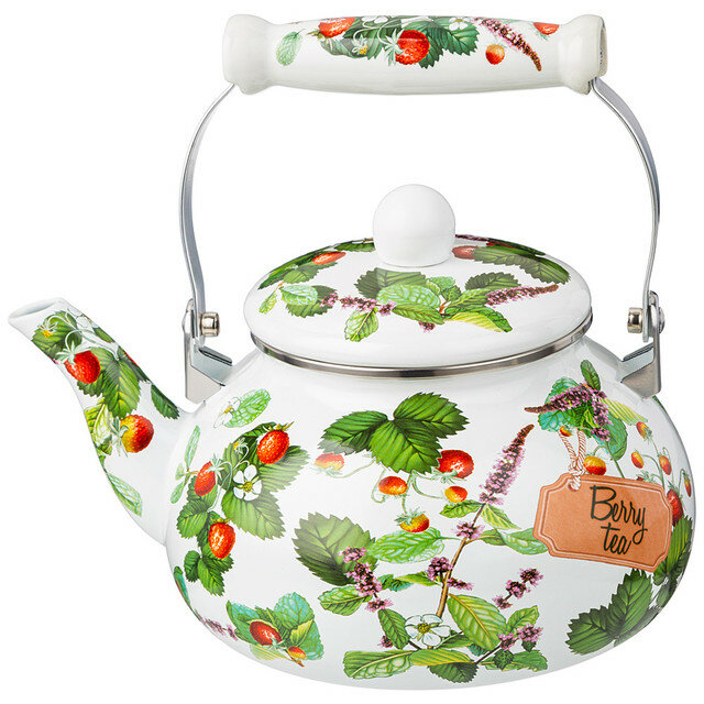 фото Чайник для плиты Agness "Фруктовая корзина", эмалированная сталь, 2,5л