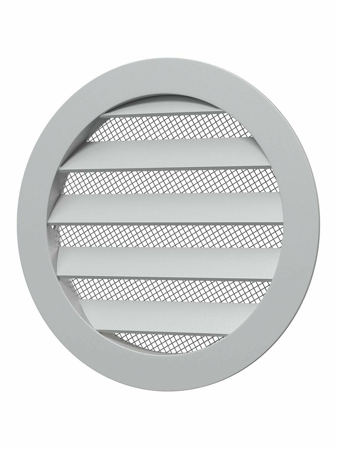 Решётка круглая алюминиевая с металлической сеткой с фланцем 100 мм - фотография № 1