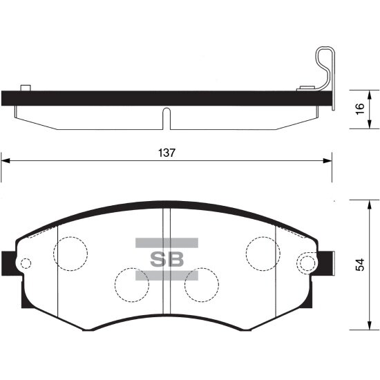 Колодки тормозные передние Sangsin Brake для SSANGYONG MUSSO, KORANDO 95-, SP1144, 4 шт