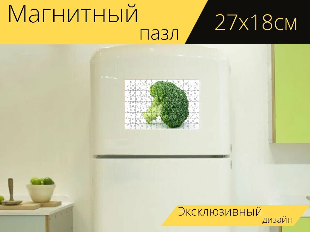 Магнитный пазл "Аппетит, брокколи, брокколи брокколи" на холодильник 27 x 18 см.