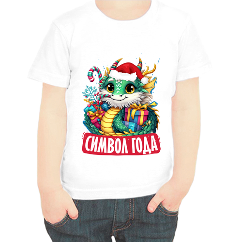 фото Футболка , размер 104, белый нет бренда