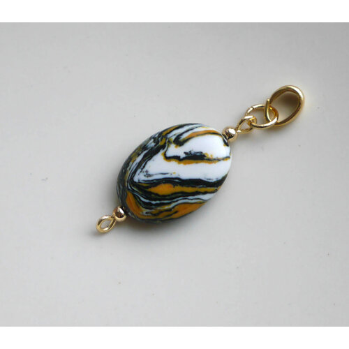 фото Подвеска, агат, черный, оранжевый saimon_znaet