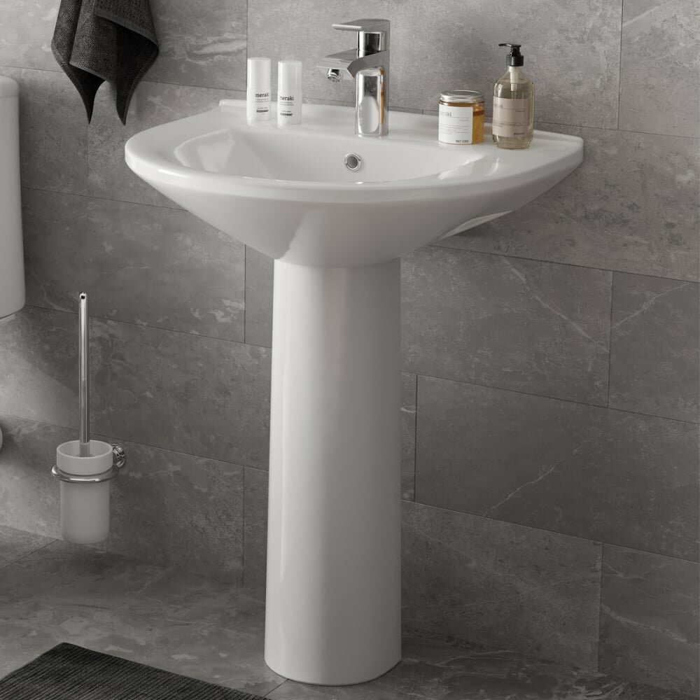 Умывальник Gesso W 101 HOME De Luxe c болтами крепления сливным хромированным кольцом 9010256