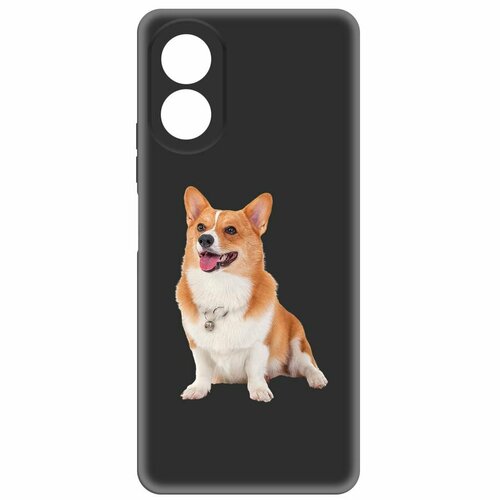 Чехол-накладка Krutoff Soft Case Корги для Oppo A18 черный чехол накладка krutoff soft case авокадо стильный для oppo a18 черный