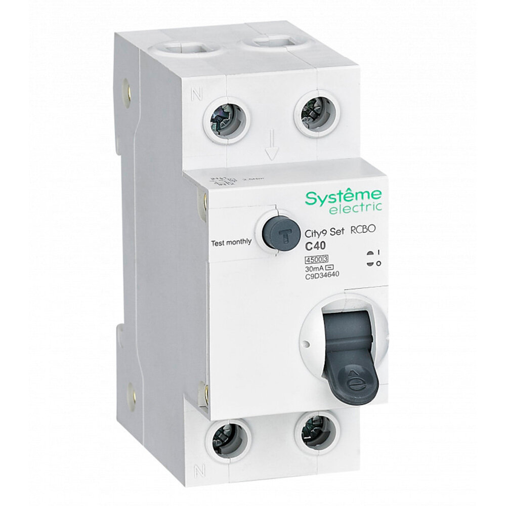 Автомат дифференциальный Systeme Electric City9 Set АВДТ 40А 30 мА 1P+N тип АС 45 кА (C9D34640)