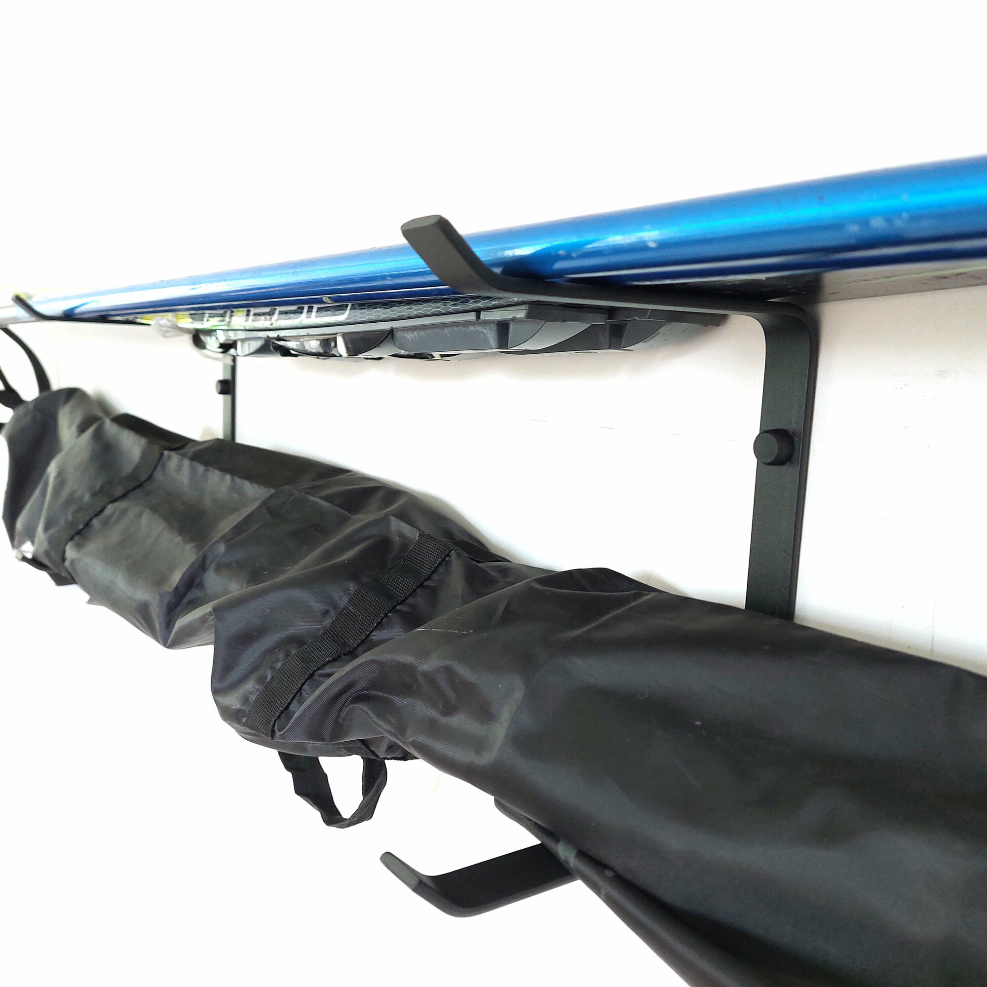 Крюк настенный для хранения велосипеда, лыж, лестницы, инструмента. "XXL Двойной". Черный. 2 шт. GardenChef