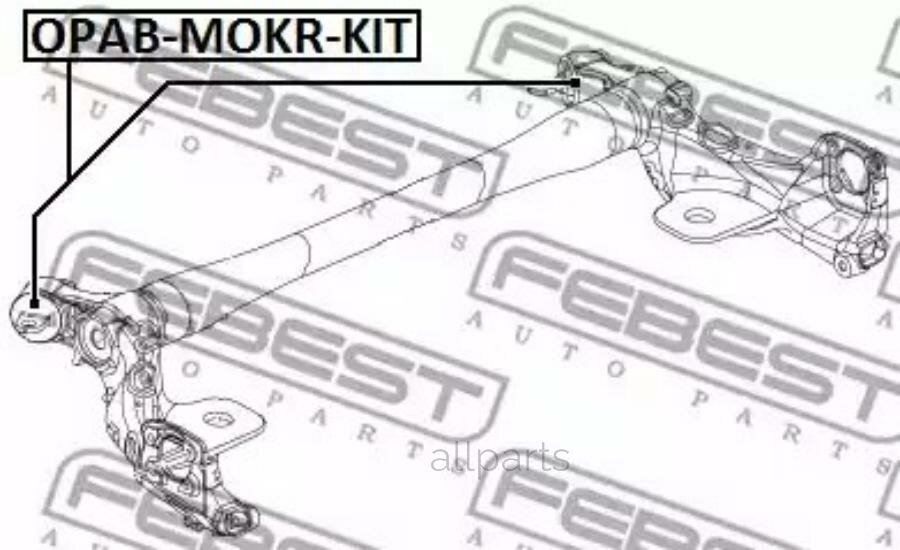 FEBEST OPAB-MOKR-KIT Сайлентблок задней балки комплект (комплект из 2-х штук) CHEVROLET Aveo/Cobalt/OPEL Mokka FEBEST OPAB-MOKR-KIT