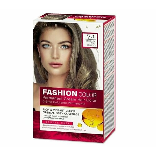 Rubella Стойкая крем-краска для волос Fashion Color 71 средне-пепельный блонд 444₽