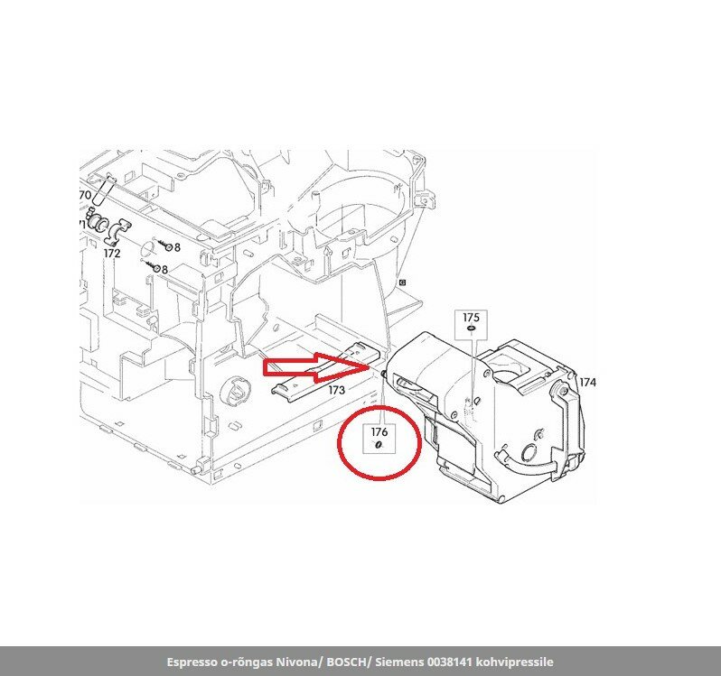 Уплотнитель соединения кофевода ЗУ кофемашин Bosch, Siemens, Nivona Запчасть для кофемашины