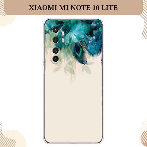 Силиконовый чехол Перья голубого цвета на Xiaomi Mi Note 10 Lite / Сяоми Ми Нот 10 Лайт