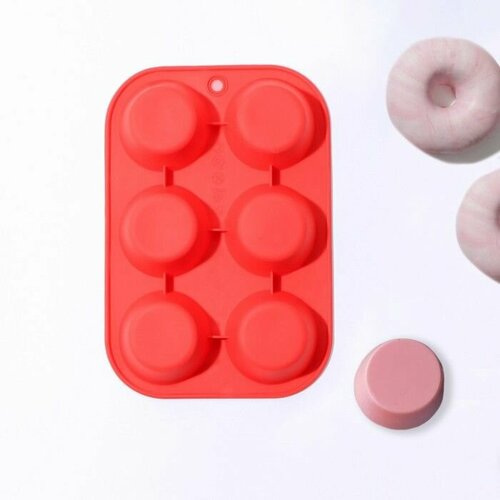 Форма силиконовая для выпечки Круг 215х145 см 6 ячеек 57х57х3 см 669₽