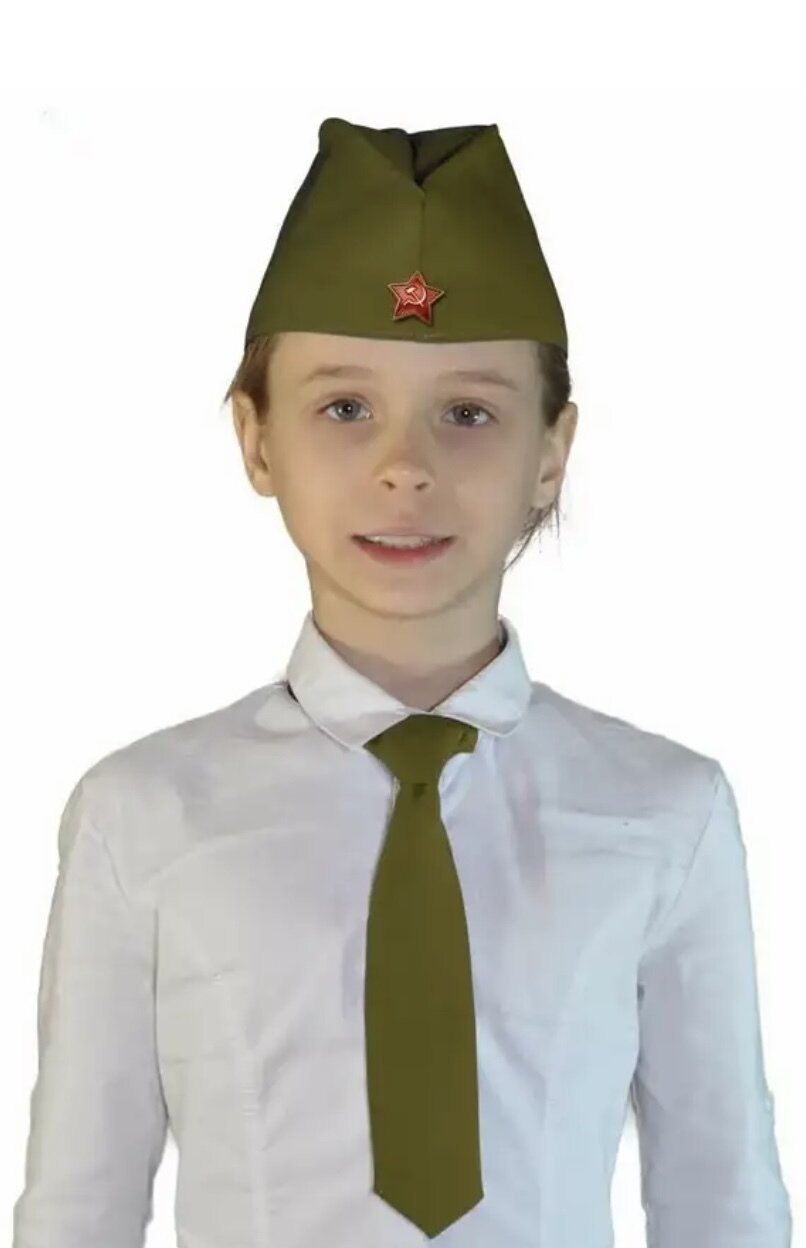 Пилотка и галстук (набор зеленый) М-0222