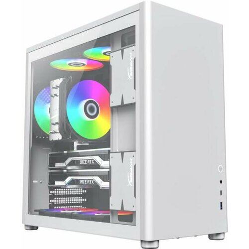 Компьютерный корпус, без блока питания ATX/ Gamemax Spark Pro Full White ATX case, white, w/o PSU, w/1xUSB3.0+1xType-C, 1xCombo Audio gamemax компьютерный корпус без блока питания atx gamemax rockstar 2 atx case black w o psu w 1xusb3 0 1xusb2 0 w 1x12cm argb rear fan gmx 12 dbb fan