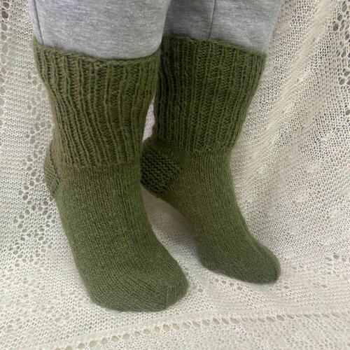 Носки Орчанка, размер 39/40, зеленый носки бабушкины носки вязаные теплые шерстяные термоноски с принтом женские мужские подарок