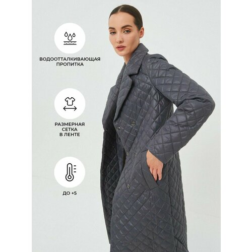 Куртка КАЛЯЕВ, размер 46, графит finn flare утепленное стеганое пальто женское