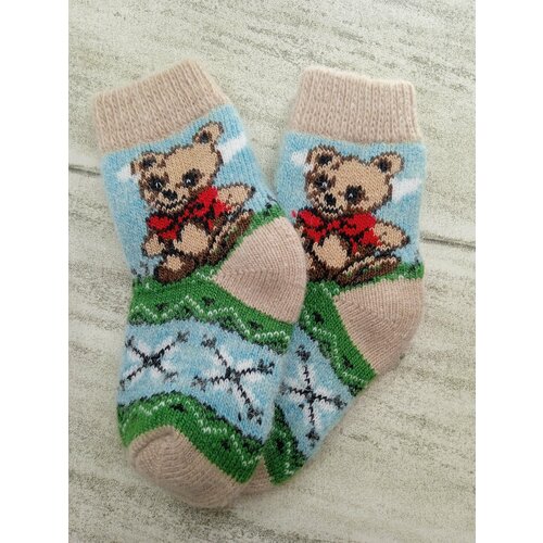 фото Носки размер 30, бежевый, голубой для детей