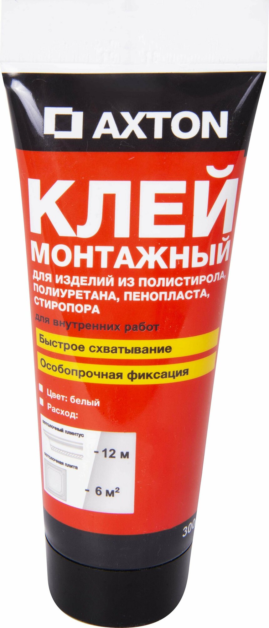 Клей монтажный Axton для потолочных изделий особопрочный 0.3 кг в тюбике