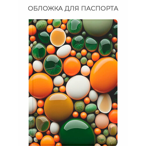 фото Обложка для паспорта bestluck, зеленый, оранжевый