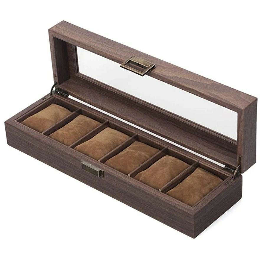 Шкатулка для часов на 6 шт под дерево — фото 1